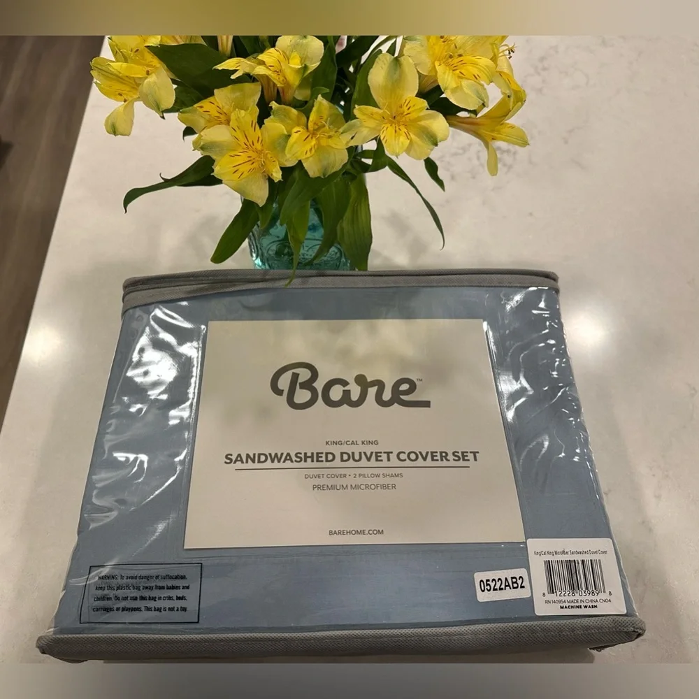 NWT Bare Home Ultra Soft Washed Microfiber Duvet Cover